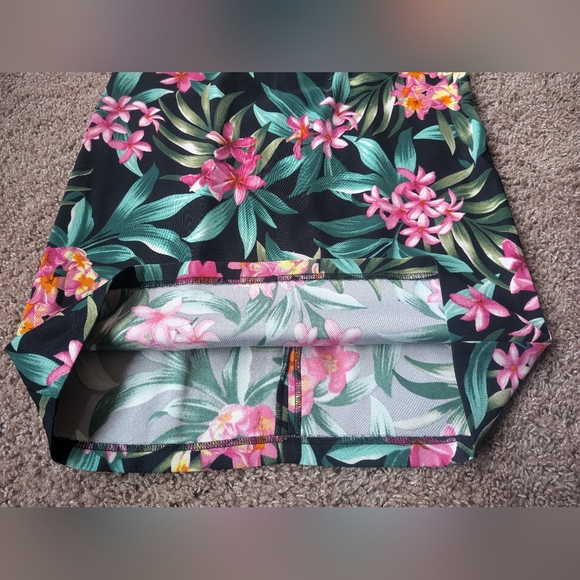 AB Studio Tropical Plumeria Floral Black Sheath Dress Size 8 - Picture 8 of 11